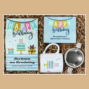 Birthdaybox WYJĄTKOWY DZIEŃ - Herbata, kawa, zaparzacz, kubek to idealny zestaw prezentowy, który sprawi każdemu wiele radości i uśmiechu - Zestawy upominkowe - miniaturka - grafika 1