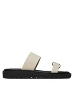 Klapki i japonki damskie - Calvin Klein Jeans Klapki Rope Sandal Soft Lth Mg YW0YW01864 Écru - miniaturka - grafika 1