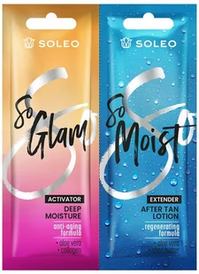 Soleo  So Glam 15ml + So Moist do solarium Saszetka 1 x 15ml + 1 x 15ml - Balsamy i kremy do opalania - miniaturka - grafika 1