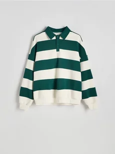 Reserved - Bluza oversize w paski - zielony - Bluzy męskie - miniaturka - grafika 1