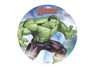 Dekoracyjny opłatek tortowy Hulk Avengers - 20 cm - 1 szt. - Ciasta i półprodukty do ciast - miniaturka - grafika 1