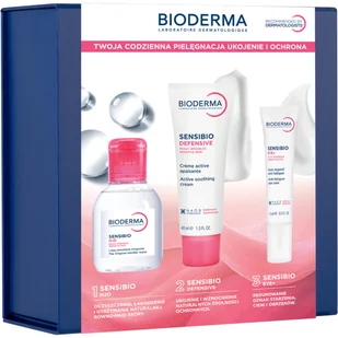 Bioderma zestaw Sensibio: Krem Defensive 40ml + Krem pod oczy 15ml + Woda micelarna 100ml - Zestawy kosmetyków damskich - miniaturka - grafika 1