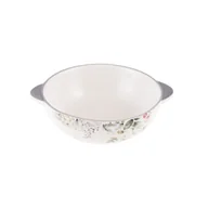 Miski i półmiski - Miska ceramiczna z motywem kwiatowym 270 ml biała - miniaturka - grafika 1