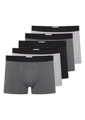 Majtki męskie - Bokserki (dłuższa nogawka) Outset Henderson 5-pak czarny, szary, popielaty XL - miniaturka - grafika 1