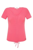 Bluzki damskie - Bluzka damska Pepe Jeans Fresja różowa z marszczeniem-XS - miniaturka - grafika 1