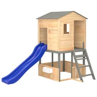 Place zabaw - Szary domek ogrodowy dla dzieci ze zjeżdżalnią Z2-C71 - miniaturka - grafika 1