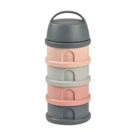 Pojemniki kuchenne - Beaba Pojemniki na mleko w proszku 4 komory mineral grey/pink - miniaturka - grafika 1