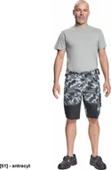 Odzież robocza - CERVA NEURUM CAMOUFLAGE szorty - męskie szorty robocze, 6 kieszeni, elastyczny materiał Trifibetex z nadrukiem moro, odblaski - antracyt 58 - miniaturka - grafika 1