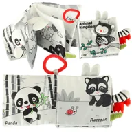 Zabawki sensoryczne - Książeczka Sensoryczna Kontrastowa Dotykowa Miękka Montessori dla Niemowląt - miniaturka - grafika 1