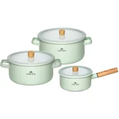 Zestawy garnków i patelni - Zestaw garnków GERLACH Natur Enamel Pastelowa zieleń (6 elementów) - miniaturka - grafika 1