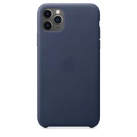 Etui i futerały do telefonów - Skórzane etui APPLE do iPhone 11 Pro Max, nocny błękit - miniaturka - grafika 1