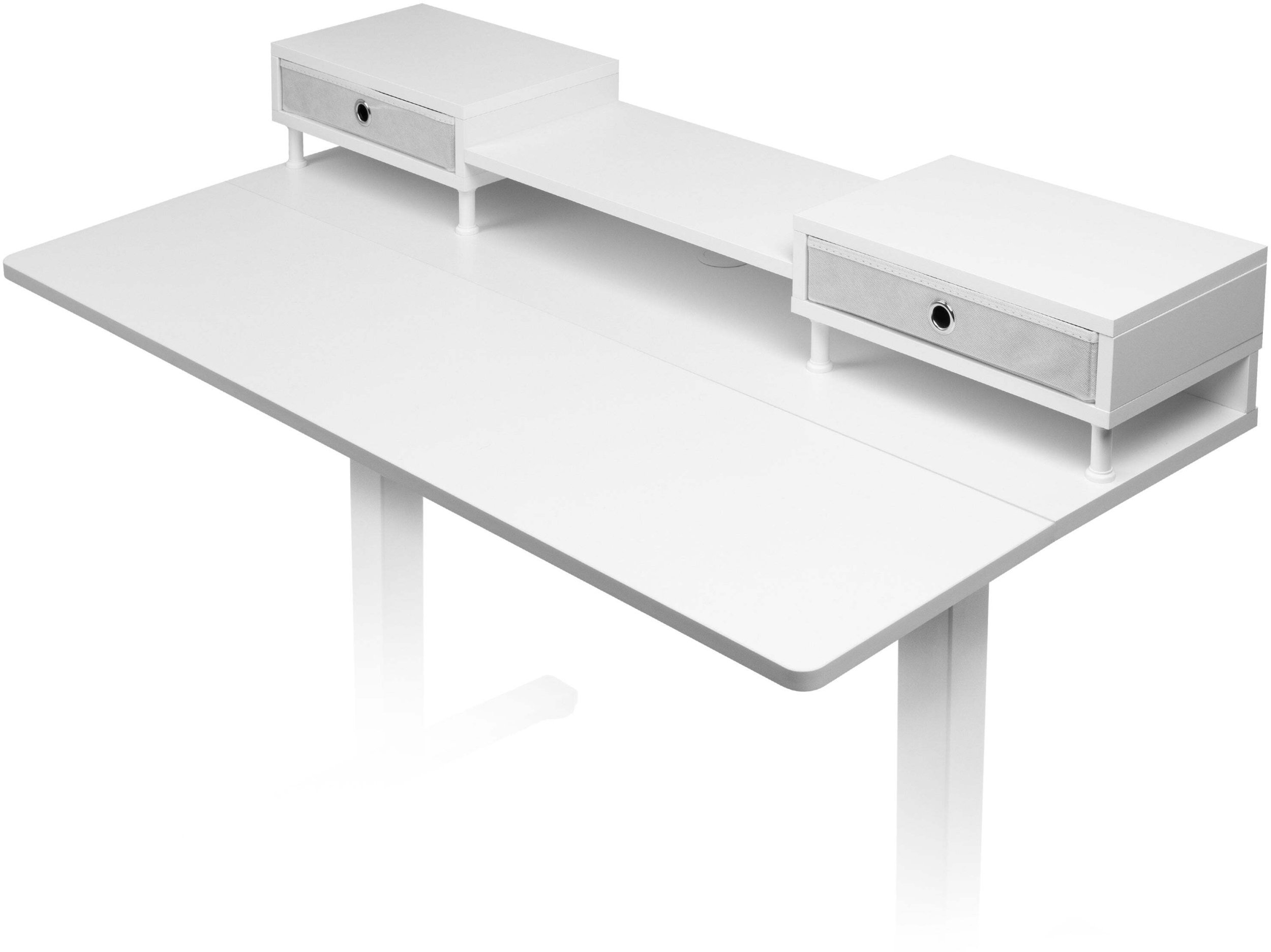 Duronic DD1 WE Blat biurka z nadstawką szufladami kolor: biały kompatybilny ze stelażami TM51 i TM61 regulacja wysokości 120 x 60 cm