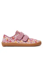 Buty dla dziewczynek - Froddo Kapcie Barefoot Canvas G1700390-3 D Różowy - miniaturka - grafika 1