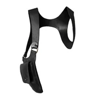 Torebki damskie - Skórzana ukryta torba na ramię pod pachami Pokrowiec na telefon komórkowy Portfel na ramię Czarny - miniaturka - grafika 1