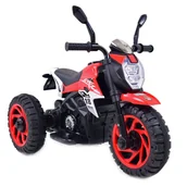 Pojazdy elektryczne dla dzieci - Import SUPER-TOYS MOTOR NA AKUMULATOR 3 KOŁOWY SUPER CRF/HT8188 HT-8188-CZERWONY - miniaturka - grafika 1