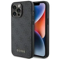 Etui i futerały do telefonów - Guess GUHCP15XG4GFGR iPhone 15 Pro Max 6.7" szary/grey hard case 4G Metal Gold Logo - miniaturka - grafika 1