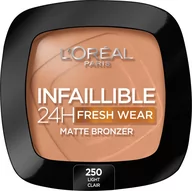 Bronzery i konturowanie twarzy - L'oreal Paris, Infaillible 24H Fresh Wear Soft Matte, Bronzer matujący bronzer do twarzy 250 Light, 9 g. - miniaturka - grafika 1
