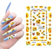 Ozdoby do paznokci - Naklejki Do Zdobienia Paznokci Wzorki Słoneczniki B-055 - miniaturka - grafika 1