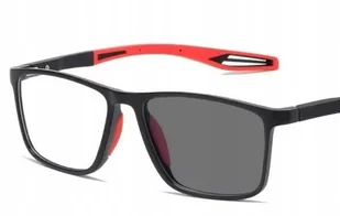 Okulary korekcyjne fotochrom sportowe czerwone 'zerówki' - Okulary korekcyjne, oprawki, szkła - miniaturka - grafika 1