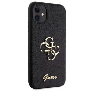 Guess GUHCN61HG4SGK iPhone 11 / Xr 6.1" czarny/black hardcase Glitter Script Big 4G - Etui i futerały do telefonów - miniaturka - grafika 4