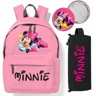 Plecaki - Zestaw Do Szkoły Czerwony Plecak + Piórnik + Pin MINNIE MOUSE Bajka Wzory - miniaturka - grafika 1