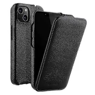 Etui i futerały do telefonów - Do iPhone'a 13 Pionowe etui na telefon z klapką Tekstura Litchi Prawdziwa skóra bydlęca + osłona ochronna PC Lucky_B Czarny iPhone 13 6.1 inch - miniaturka - grafika 1
