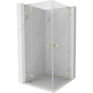 Mexen Lunar L Duo kabina prysznicowa uchylna 115 x 115 cm, transparent, złota szczotkowana - 834L-115L-115P-55-00 - Kabiny prysznicowe - miniaturka - grafika 1