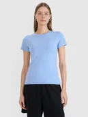 Koszulki i topy damskie - 4F T-shirt slim z nadrukiem damski - granatowy M - miniaturka - grafika 1