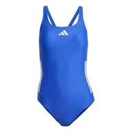 Stroje kąpielowe - adidas Damski strój kąpielowy z 3 paskami C-Back 32, Półprzezroczysty niebieski/fioletowy odcień, 164 - miniaturka - grafika 1