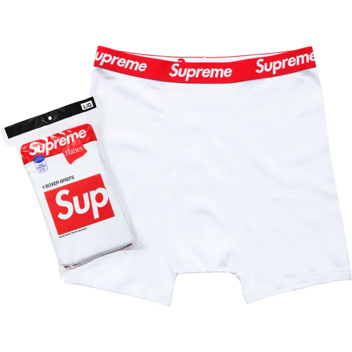 Supreme x Hanes Boxer Briefs (4 Pack) White S