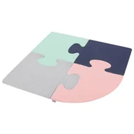 Maty edukacyjne - KiddyMoon Piankowe Puzzle do zabawy Trójkąt różowy-miętowy-jasnoszary-granatowy 4 Zabawka mata - miniaturka - grafika 1