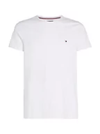 Koszulki męskie - Tommy Hilfiger Męski T-shirt z krótkim rękawem Core Stretch Slim Fit, biały, XXL - miniaturka - grafika 1