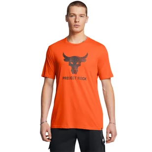 Męska koszulka treningowa Under Armour Project Rock Payoff Graphc Ss - czarna - pomarańczowa - UNDER ARMOUR - Koszulki sportowe męskie - miniaturka - grafika 1