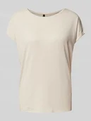 Koszulki i topy damskie - T-shirt o kroju comfort fit z błyszczącą przędzą model ‘LAVA’ - miniaturka - grafika 1