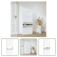 Szafki na buty - The Living Store Szafka na buty biała 59x17x150 cm Materiał drewnopochodny - miniaturka - grafika 1