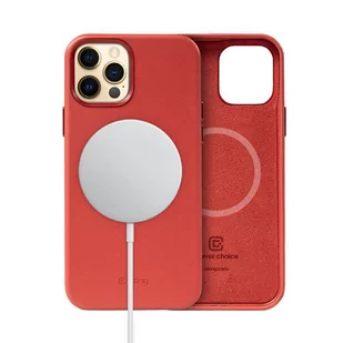 Crong Essential Cover Magnetic - Etui ze skóry iPhone 12 Pro Max MagSafe (czerwony) - Etui i futerały do telefonów - miniaturka - grafika 2