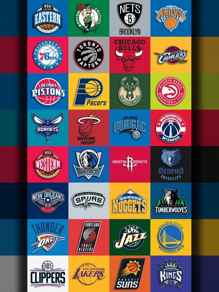 Naklejki na ścianę NBA Logo Wszystkie Drużyny TEAM 90x60 cm #7