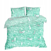 Pościel - pościel bawełna lux 160x220 + 2 poszewka B 546 zajączki zielone Wielkanoc - miniaturka - grafika 1