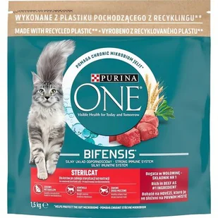 Karma dla kota PURINA ONE Bifensis Sterilcat Wołowina z pszenicą 1.5 kg - Sucha karma dla kotów - miniaturka - grafika 1