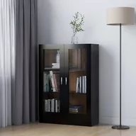 Witryny - VidaXL Witryna, czarna, 82,5x30,5x115 cm, płyta wiórowa 802751 VidaXL - miniaturka - grafika 1