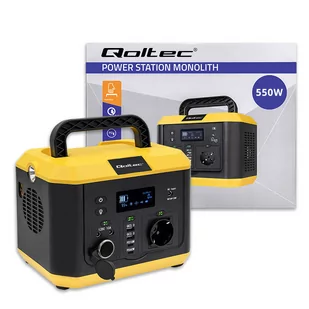 Qoltec Przenośna stacja zasilania 550W 500Wh USB LCD Czysty sinus - Powerbanki - miniaturka - grafika 1