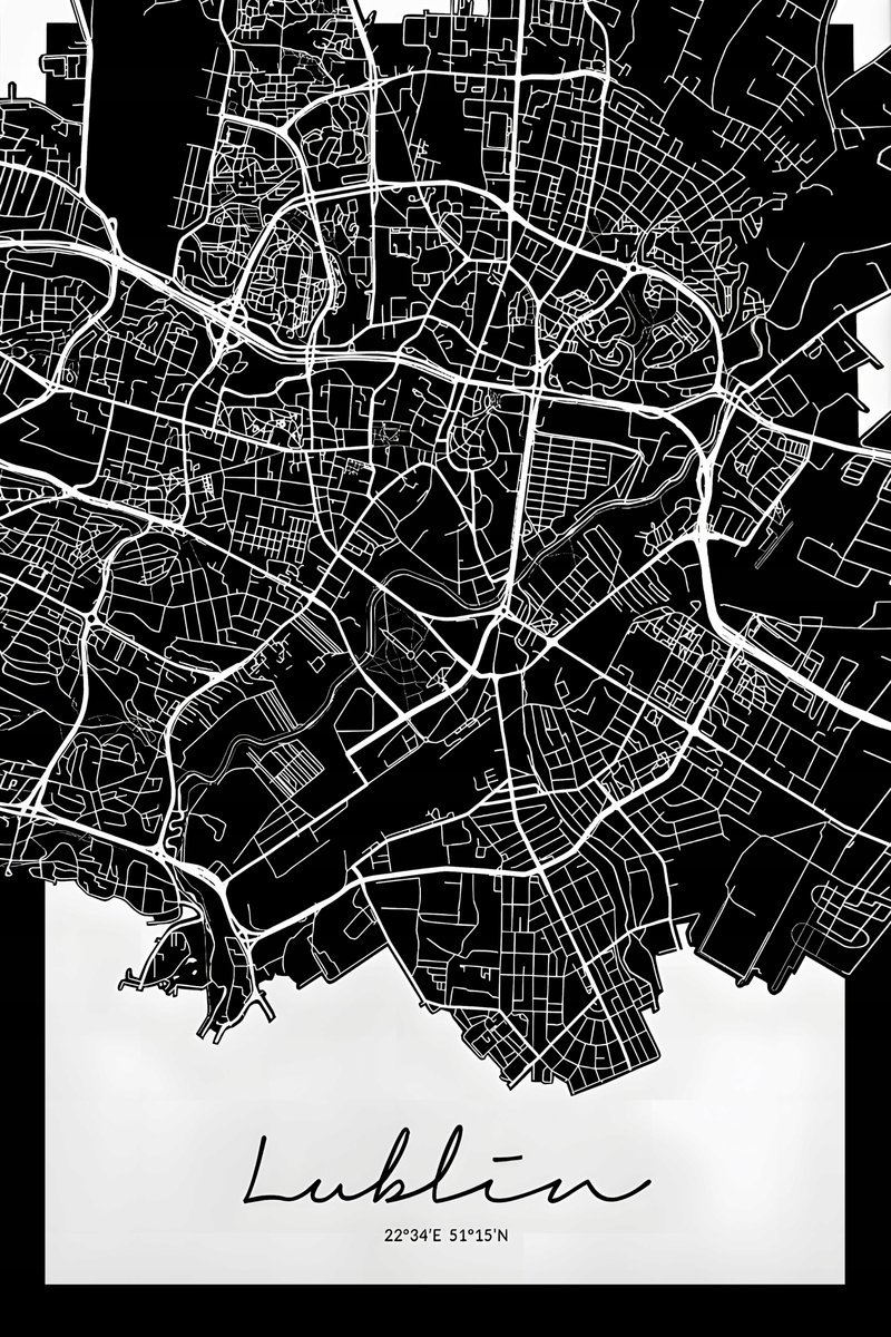 PODKŁADKA POD MYSZ Z Nadrukiem 22x18 cm Miasta - Lublin Plan Tekst Prezent