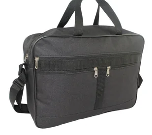 Materiałowa Pozioma Torba Męska Antoszczyk (PL) CZARNA 38 x 27 x 7 [cm] - Torby męskie - miniaturka - grafika 1