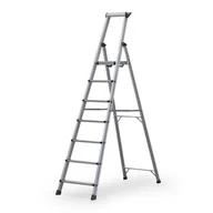 Pozostałe wyposażenie warsztatu - Schody aluminiowe jednostronne z półką, 1x7 stopni, wysokość 1,68 m - miniaturka - grafika 1