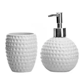 Akcesoria łazienkowe - Biały zestaw akcesoriów łazienkowych – Casa Selección - miniaturka - grafika 1