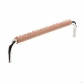 Zawiasy, okucia i inne akcesoria - Uchwyt meblowy podłużny 7353 128 Nikiel Polerowany ze Skórą - miniaturka - grafika 1