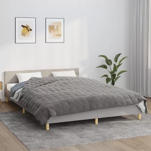 vidaXL Koc obciążeniowy, szary, 220x240 cm, 15 kg, tkanina - Koce - miniaturka - grafika 1