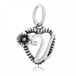Murrano Charms Zawieszka Koralik Srebrny IMIĘ MIŁOŚCI U SR-026 - Charmsy - miniaturka - grafika 1