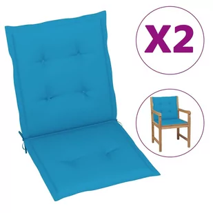 vidaXL Poduszki na krzesła ogrodowe, 2 szt., niebieskie, 100x50x3 cm - Poduszki ogrodowe - miniaturka - grafika 1