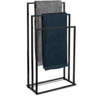 Wieszaki łazienkowe - Stojak wieszak na ręczniki 3 poziomowy TIRE czarny - miniaturka - grafika 1